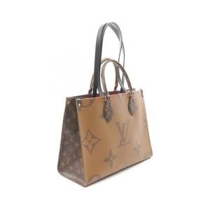 Louis Vuitton Leather Beige Reverse Onthego Bag Brown Tote Giant